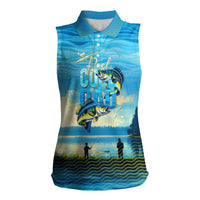 Reel Cool Dad Fishing Women Sleeveless Polo Shirt Father Hooked on Love and Lakeside Moments