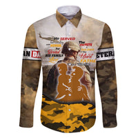 Veteran Dad Family Matching Off The Shoulder Long Sleeve Dress and Hawaiian Shirt The Strength of a Soldier - The Heart of a Father