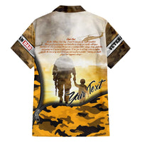 Veteran Dad Family Matching Off Shoulder Maxi Dress and Hawaiian Shirt The Strength of a Soldier - The Heart of a Father