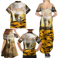 Veteran Dad Family Matching Summer Maxi Dress and Hawaiian Shirt The Strength of a Soldier - The Heart of a Father