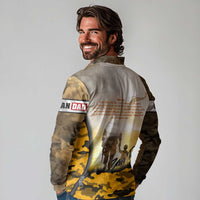 Veteran Dad Long Sleeve Polo Shirt The Strength of a Soldier - The Heart of a Father