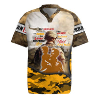 Veteran Dad Rugby Jersey The Strength of a Soldier - The Heart of a Father