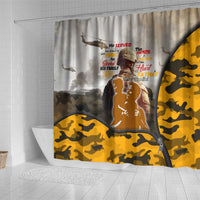 Veteran Dad Shower Curtain The Strength of a Soldier - The Heart of a Father