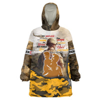 Veteran Dad Wearable Blanket Hoodie The Strength of a Soldier - The Heart of a Father