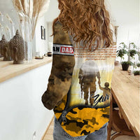 Veteran Dad Women Casual Shirt The Strength of a Soldier - The Heart of a Father