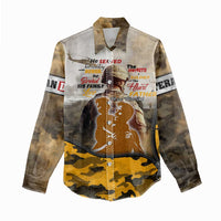 Veteran Dad Women Casual Shirt The Strength of a Soldier - The Heart of a Father