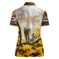 Veteran Dad Women Polo Shirt The Strength of a Soldier - The Heart of a Father