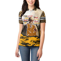 Veteran Dad Women Polo Shirt The Strength of a Soldier - The Heart of a Father