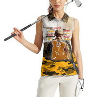Veteran Dad Women Sleeveless Polo Shirt The Strength of a Soldier - The Heart of a Father