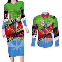 Eritrea Martyrs Live In Our Hearts Couples Matching Long Sleeve Bodycon Dress and Long Sleeve Button Shirt