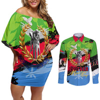 Eritrea Martyrs Live In Our Hearts Couples Matching Off Shoulder Short Dress and Long Sleeve Button Shirt
