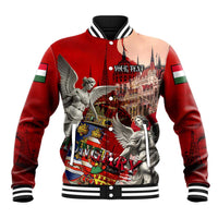 Hungary Baseball Jacket Crowned with History Guarded by Angels