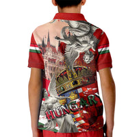 Hungary Kid Polo Shirt Crowned with History Guarded by Angels