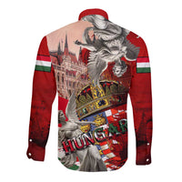 Hungary Long Sleeve Button Shirt Crowned with History Guarded by Angels