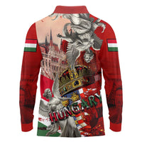 Hungary Long Sleeve Polo Shirt Crowned with History Guarded by Angels