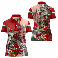 Hungary Women Polo Shirt Crowned with History Guarded by Angels