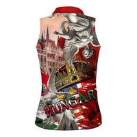 Hungary Women Sleeveless Polo Shirt Crowned with History Guarded by Angels