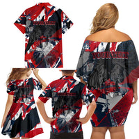 Serbia Family Matching Off Shoulder Short Dress and Hawaiian Shirt Like the Phoenix – Rising from Ashes with Pride and Power
