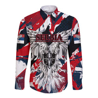Serbia Long Sleeve Button Shirt Like the Phoenix – Rising from Ashes with Pride and Power