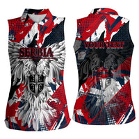 Serbia Women Sleeveless Polo Shirt Like the Phoenix – Rising from Ashes with Pride and Power
