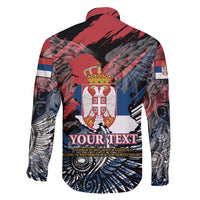 Serbia Family Matching Long Sleeve Bodycon Dress and Hawaiian Shirt Wings of the Nation Crown of Heritage