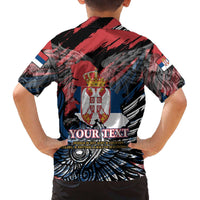 Serbia Family Matching Off The Shoulder Long Sleeve Dress and Hawaiian Shirt Wings of the Nation Crown of Heritage