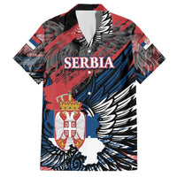 Serbia Family Matching Off The Shoulder Long Sleeve Dress and Hawaiian Shirt Wings of the Nation Crown of Heritage