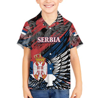 Serbia Family Matching Off The Shoulder Long Sleeve Dress and Hawaiian Shirt Wings of the Nation Crown of Heritage