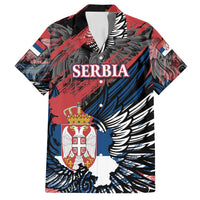 Serbia Family Matching Off Shoulder Maxi Dress and Hawaiian Shirt Wings of the Nation Crown of Heritage