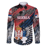 Serbia Family Matching Short Sleeve Bodycon Dress and Hawaiian Shirt Wings of the Nation Crown of Heritage