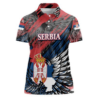 Serbia Women Polo Shirt Wings of the Nation Crown of Heritage