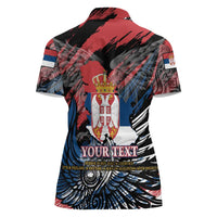 Serbia Women Polo Shirt Wings of the Nation Crown of Heritage