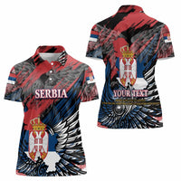 Serbia Women Polo Shirt Wings of the Nation Crown of Heritage