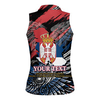 Serbia Women Sleeveless Polo Shirt Wings of the Nation Crown of Heritage