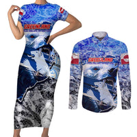 Greenland Couples Matching Short Sleeve Bodycon Dress and Long Sleeve Button Shirt Polar Bear Power You Snow Much