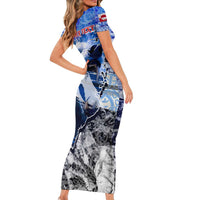 Greenland Short Sleeve Bodycon Dress Polar Bear Power You Snow Much