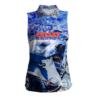 Greenland Women Sleeveless Polo Shirt Polar Bear Power You Snow Much