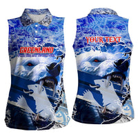 Greenland Women Sleeveless Polo Shirt Polar Bear Power You Snow Much