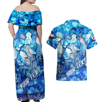 Greenland Hometown Couples Matching Off Shoulder Maxi Dress and Hawaiian Shirt Land of Ice Land of Wonder Land of Heart