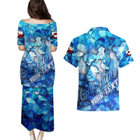 Greenland Hometown Couples Matching Puletasi and Hawaiian Shirt Land of Ice Land of Wonder Land of Heart