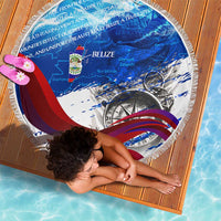 Belize One Flag One Heart Beach Blanket Caribbean Heartbeat - Where Compass Meets Culture