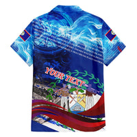 Belize One Flag One Heart Family Matching Off Shoulder Short Dress and Hawaiian Shirt Caribbean Heartbeat - Where Compass Meets Culture