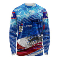 Belize One Flag One Heart Long Sleeve Shirt Caribbean Heartbeat - Where Compass Meets Culture