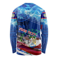 Belize One Flag One Heart Long Sleeve Shirt Caribbean Heartbeat - Where Compass Meets Culture