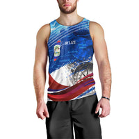 Belize One Flag One Heart Men Tank Top Caribbean Heartbeat - Where Compass Meets Culture