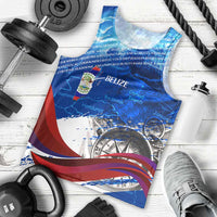 Belize One Flag One Heart Men Tank Top Caribbean Heartbeat - Where Compass Meets Culture