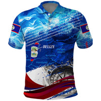 Belize One Flag One Heart Polo Shirt Caribbean Heartbeat - Where Compass Meets Culture