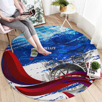 Belize One Flag One Heart Round Carpet Caribbean Heartbeat - Where Compass Meets Culture