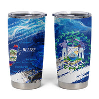 Belize One Flag One Heart Tumbler Cup Caribbean Heartbeat - Where Compass Meets Culture