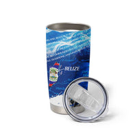 Belize One Flag One Heart Tumbler Cup Caribbean Heartbeat - Where Compass Meets Culture